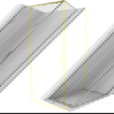 Mexen Exo drsna pršna kabina 90 x 90 cm, prozorna, zlata - 8151-090-090-50-00