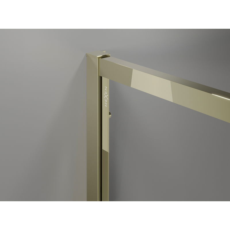 Mexen Exo skjutbar duschkabin 100 x 90 cm, transparent, guld - 8151-100-090-50-00