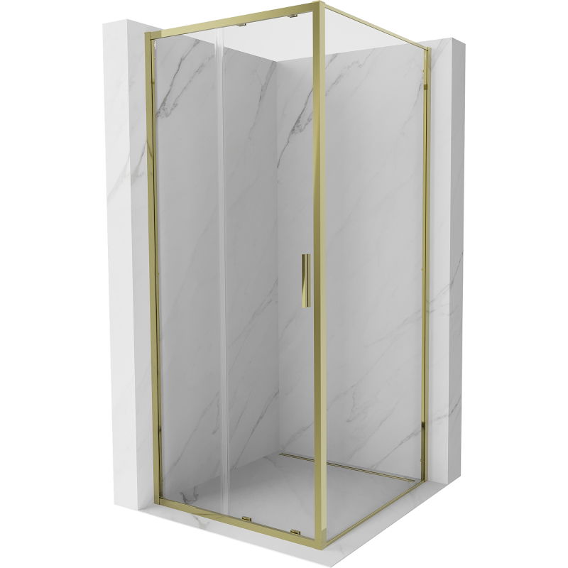 Mexen Exo schuifbare douchecabine 95 x 95 cm, transparant, goud - 8151-095-095-50-00