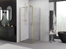 Mexen Exo-S kabina prysznicowa rozsuwana 95 x 95 cm, transparent, złota - 8151-095-095-50-00