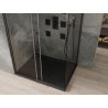 Mexen Omega 180 x 80 cm lükandustega dušikabiin, läbipaistev, must + Flat dušialus, must - 825-120-080-70-00-4070B