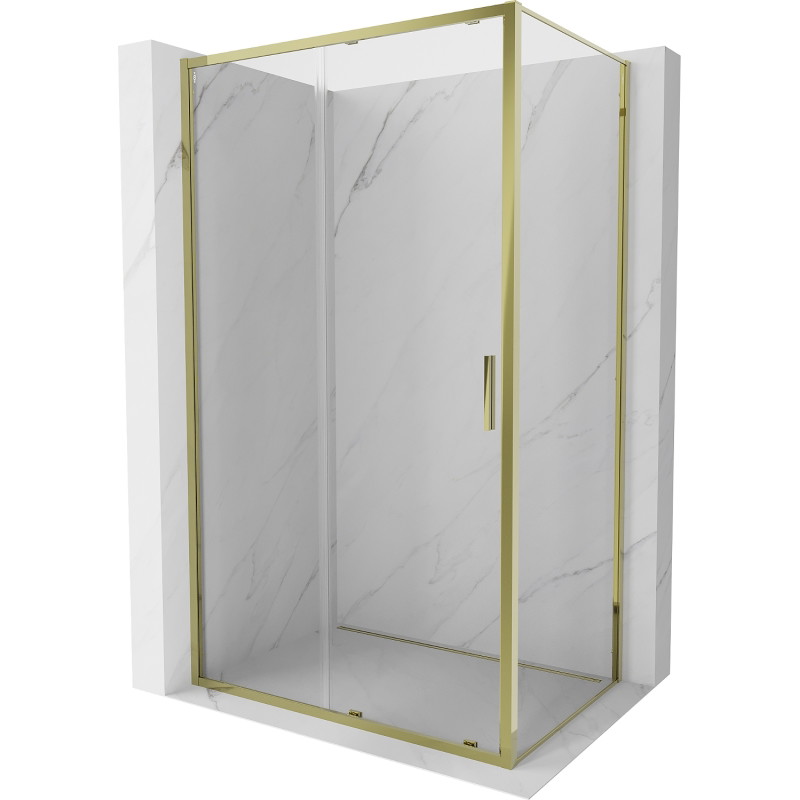 Mexen Exo-S schuifdouchecabine 145 x 100 cm, transparant, goud - 8151-145-100-50-00