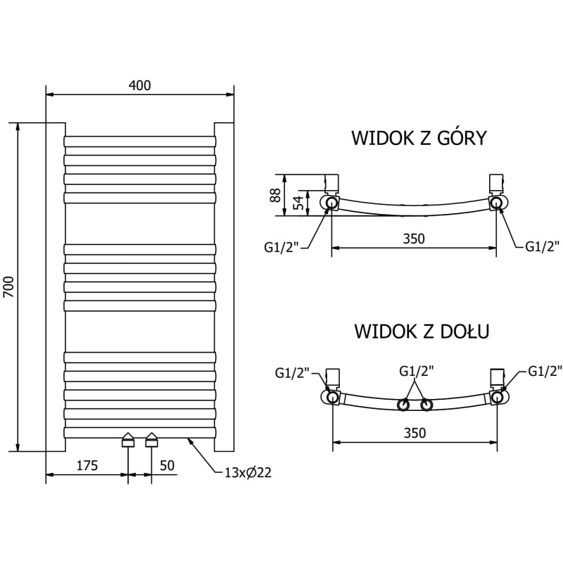 Mexen Ares Električni radijator 700 x 400 mm, 300 W, bijeli - W102-0700-400-2300-20