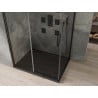 Mexen Omega cabine de douche coulissante 120 x 90 cm, transparent, noir + receveur Flat, noir - 825-120-090-70-00-4070B