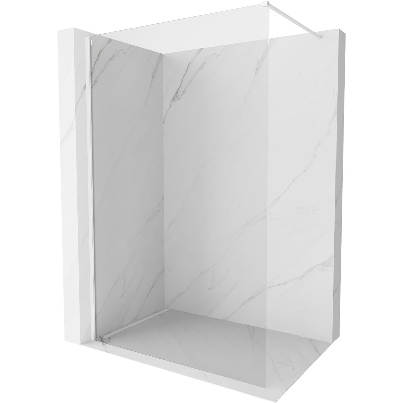 Mexen Kioto-X Staklena tuš pregrada Walk-in 50 x 200 cm, prozirna 10 mm, bijela - 800-050-101-20-00-X