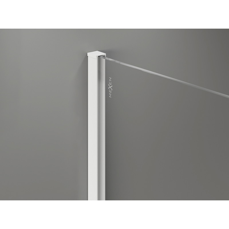 Mexen Kioto-X ścianka prysznicowa Walk-in 80 x 200 cm, transparent 10 mm, biała - 800-080-101-20-00-X
