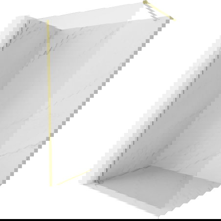 Mexen Kioto-X walk-in shower wall 50 x 200 cm, transparent 10 mm, brushed gold - 800-050-101-55-00-X