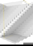 Mexen Kioto-X Duschwand Walk-in 100 x 200 cm, transparent 10 mm, gebürstetes Gold - 800-100-101-55-00-X