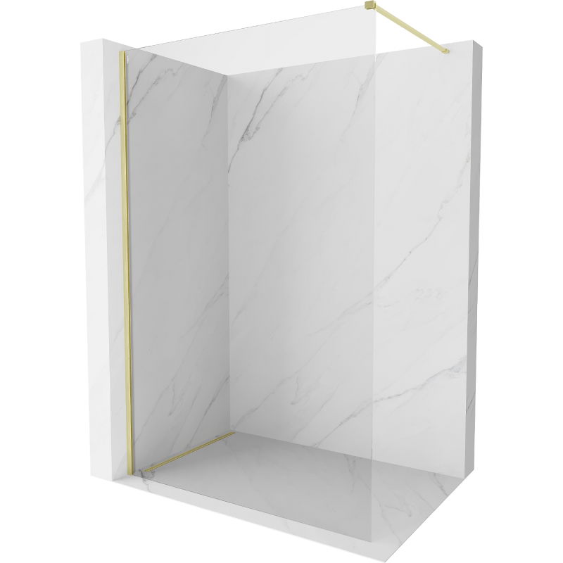 Mexen Kioto-X parete doccia Walk-in 140 x 200 cm, trasparente 10 mm, oro spazzolato - 800-140-101-55-00-X