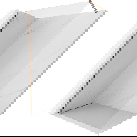 Mexen Kioto-X tuš stena Walk-in 80 x 200 cm, prosojna 10 mm, rožnato zlato - 800-080-101-60-00-X