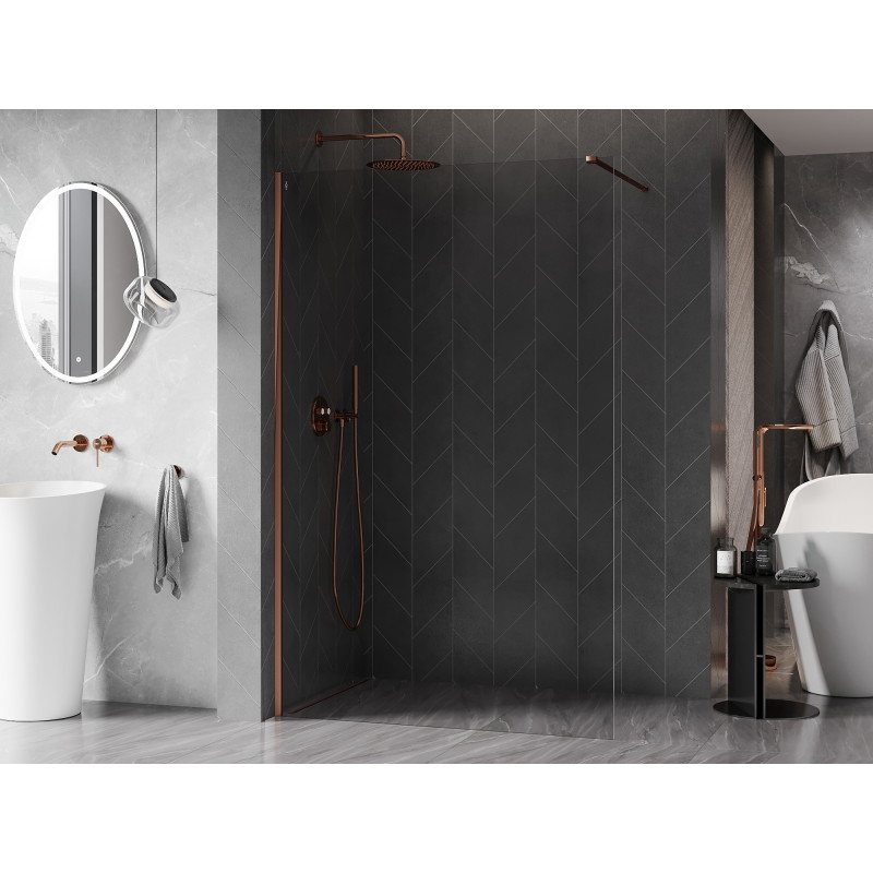 Mexen Kioto-X dušisein Walk-in 120 x 200 cm, läbipaistev 10 mm, roosa kuld - 800-120-101-60-00-X