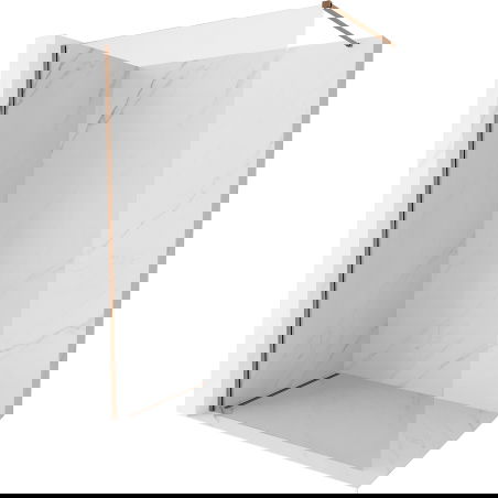 Mexen Kioto-X τοίχο ντουζιέρας Walk-in 150 x 200 cm, διαφανές 10 mm, ροζ χρυσό