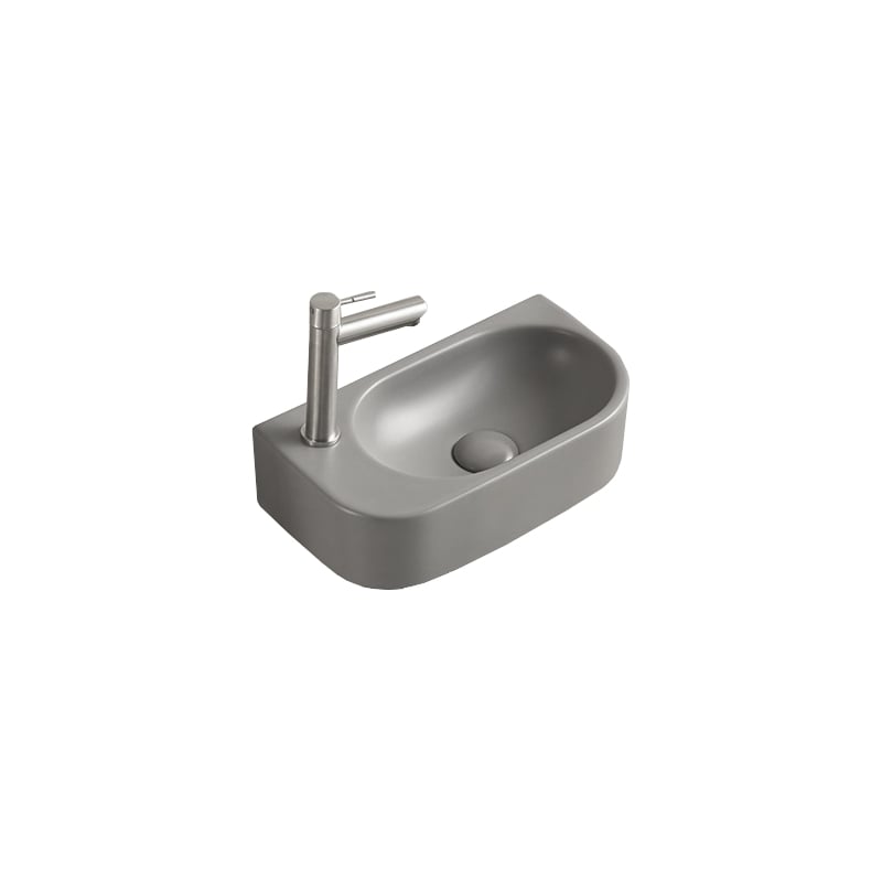 Mexen Viera Aufsatzwaschbecken rechts 40 x 21 cm, hellgrau matt - 21274061R