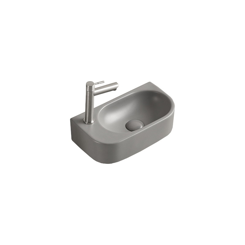 Mexen Viera rechte Aufsatzwaschbecken 40 x 21 cm, hellgrau matt - 21274061R