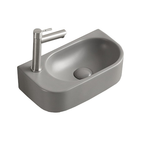 Mexen Viera rechte Aufsatzwaschbecken 40 x 21 cm, hellgrau matt - 21274061R