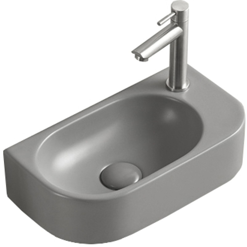 Mexen Viera linkes, aufgesetztes Waschbecken 40 x 21 cm, hellgrau matt - 21274061L