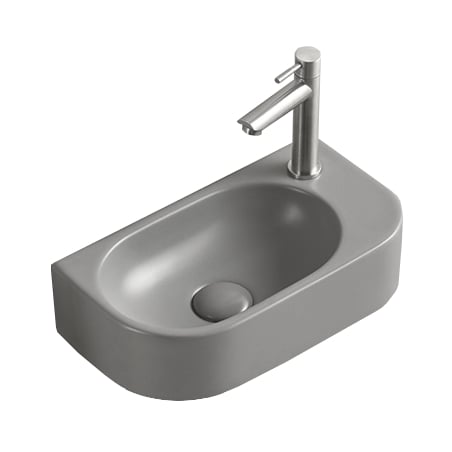 Mexen Viera vasemmanpuoleinen pöytälevyn päälle sijoitettava pesuallas 40 x 21 cm, vaaleanharmaa matta - 21274061L