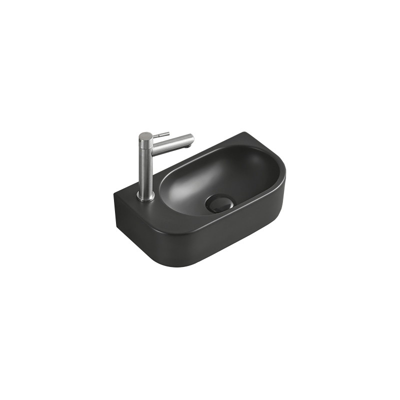 Mexen Viera rechte Aufsatzwaschschüssel 40 x 21 cm, schwarz matt - 21274085R