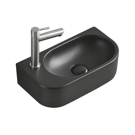 Mexen Viera fregadero de encimera derecho 40 x 21 cm, negro mate - 21274085R