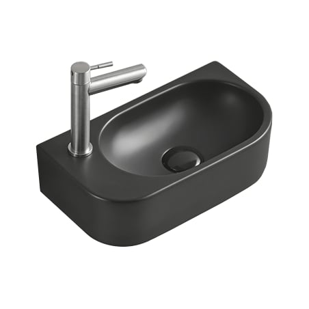 Mexen Viera lavatório de superfície direito 40 x 21 cm, preto mate - 21274085R