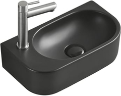 Mexen Viera brīvas uzstādīšanas izlietne labā 40 x 21 cm, melna matēta - 21274085R