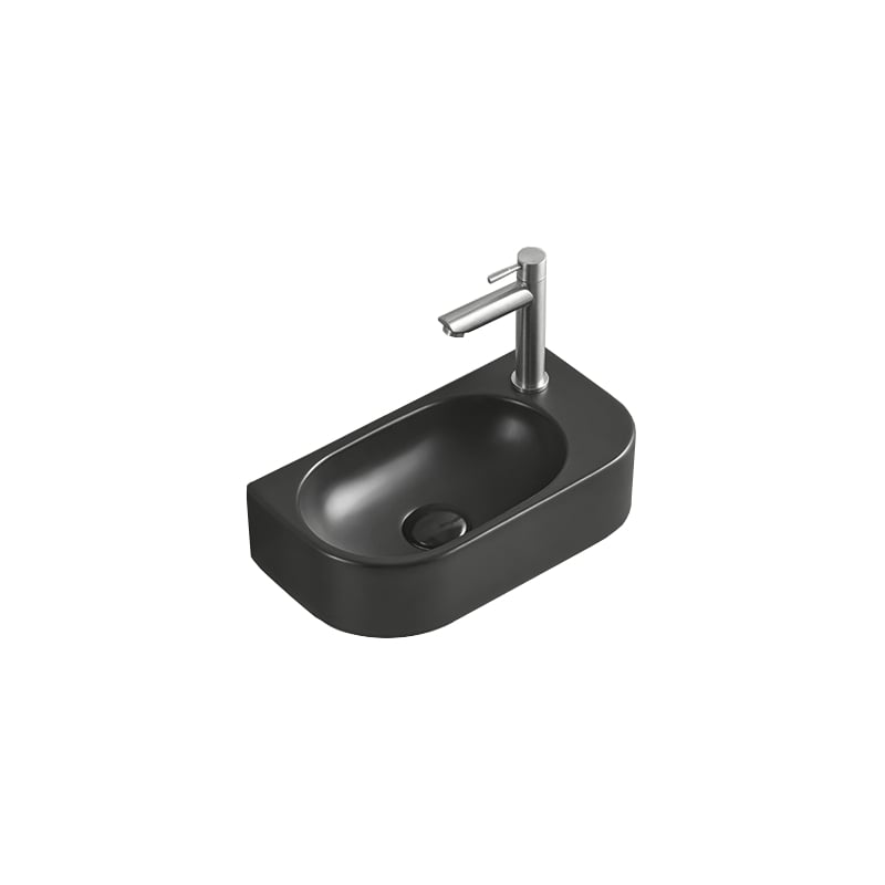 Mexen Viera Aufsatzwaschbecken links 40 x 21 cm, schwarz matt - 21274085L