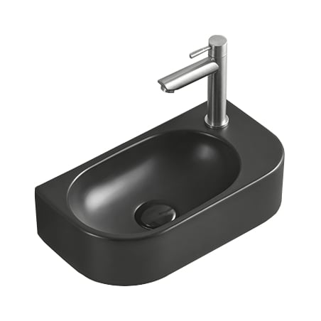 Mexen Viera wastafel voor opbouw links 40 x 21 cm, mat zwart - 21274085L