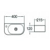 Mexen Viera Aufsatzwaschbecken rechts 40 x 21 cm, hellgrau matt - 21274061R