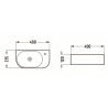 Mexen Viera linker opzetwastafel 40 x 21 cm, wit - 21274000L