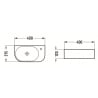 Mexen Viera opbouwwastafel links 40 x 21 cm, wit - 21274000L