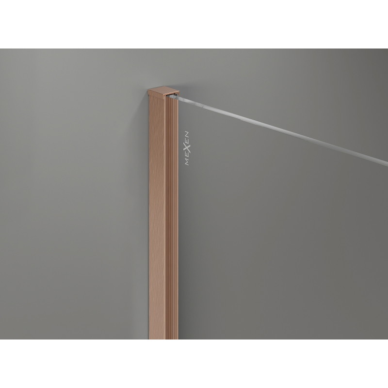 Mexen Kioto-X dušisein Walk-in 90 x 200 cm, läbipaistev 10 mm, harjatud vask - 800-090-101-65-00-X