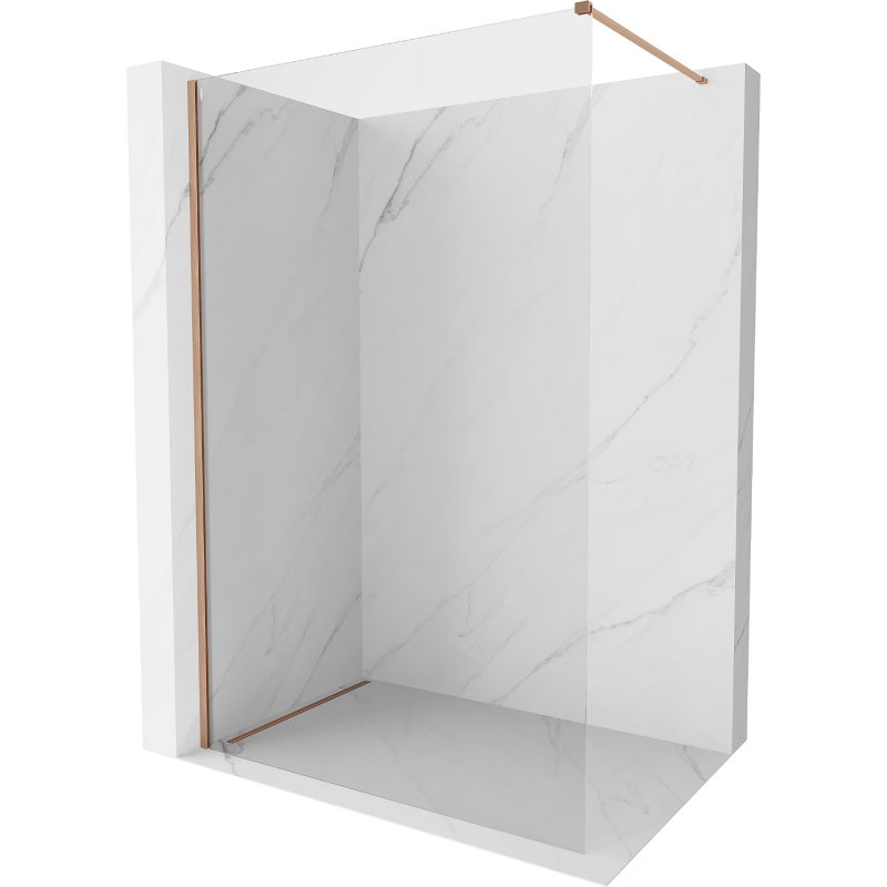 Mexen Kioto-X Duschwand Walk-in 150 x 200 cm, transparent 10 mm, gebürstetes Kupfer - 800-150-101-65-00-X
