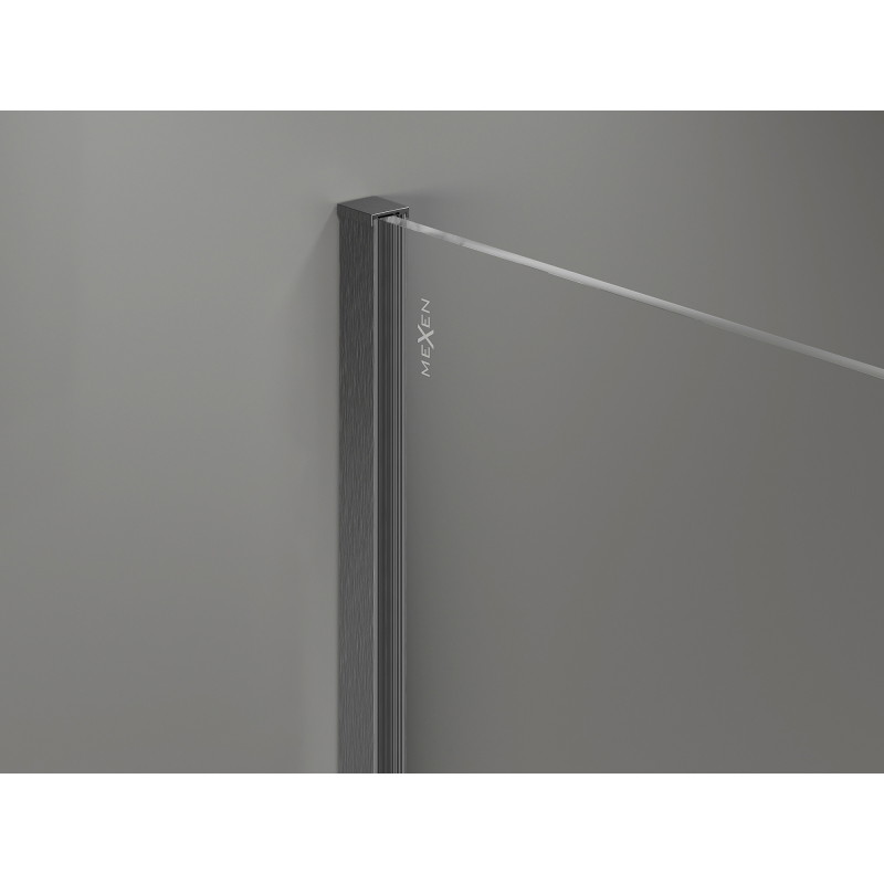 Mexen Kioto-X ścianka prysznicowa Walk-in 70 x 200 cm, transparent 10 mm, gun gray szczotkowany - 800-070-101-66-00-X