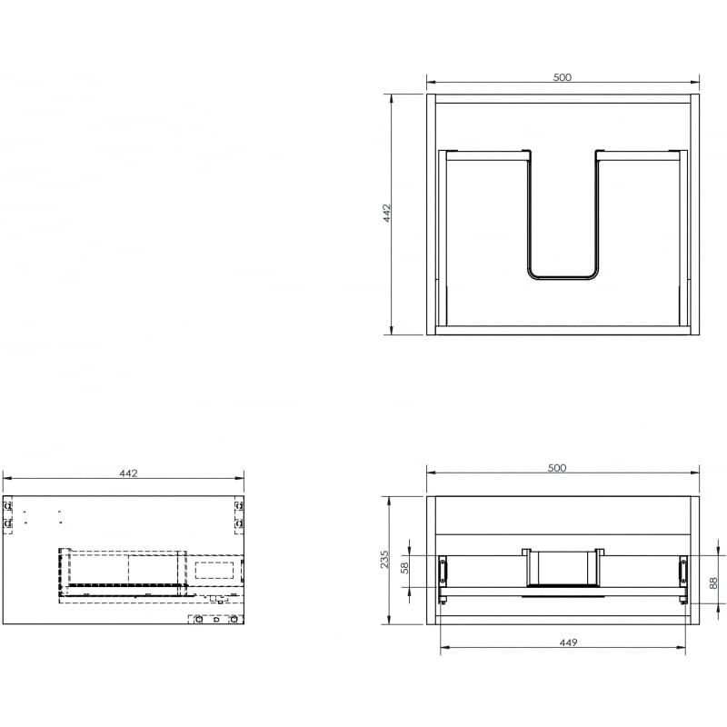 Mexen Box-A korpus szafki podumywalkowej 50 cm, 1 szuflada, biały mat - 91AX0-0500-235-1-01