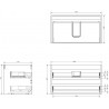 Mexen Box-A valamu aluskapi korpus 80 cm, 2 sahtlit, valge matt - 91AX0-0800-470-2-01