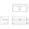 Mexen Box-A 90 cm Vanity Cabinet Body, 2 Drawers, Matte White - 91AX0-0900-470-2-01