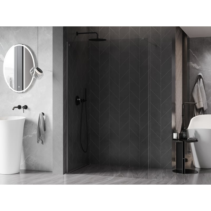Mexen Kioto-X paroi de douche Walk-in 100 x 200 cm, transparent 10 mm, métal revolver - 800-100-101-95-00-X
