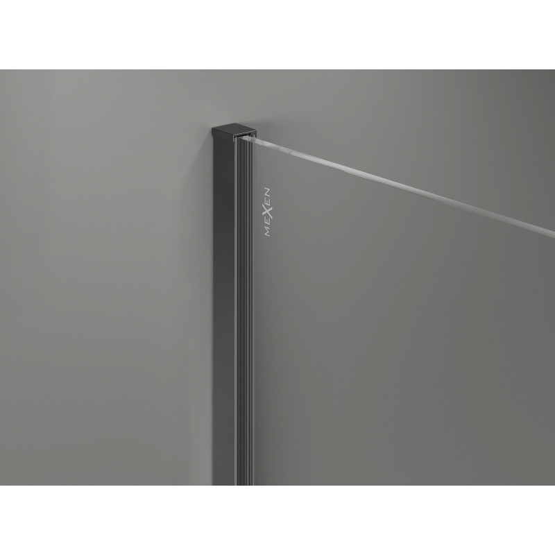 Mexen Kioto-X ścianka prysznicowa Walk-in 130 x 200 cm, transparent 10 mm, gun metal - 800-130-101-95-00-X