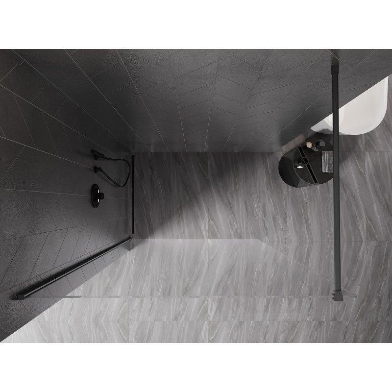 Mexen Kioto-X dušisein Walk-in 140 x 200 cm, läbipaistev 10 mm, gun metal - 800-140-101-95-00-X