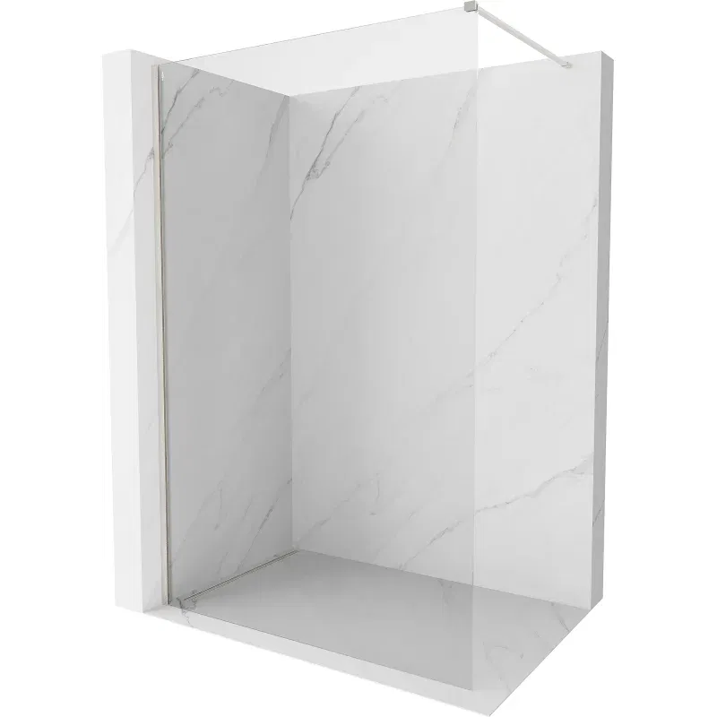 Mexen Kioto-X Walk-in Shower Screen 60 x 200 cm, Transparent 10 mm, Brushed Nickel - 800-060-101-97-00-X
