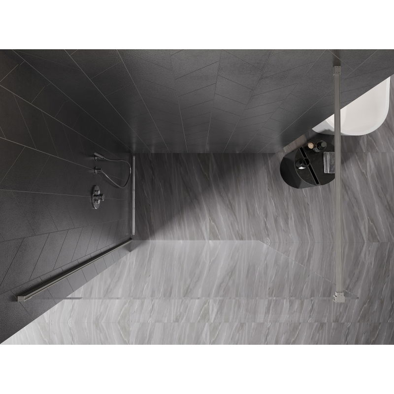 Mexen Kioto-X paroi de douche Walk-in 80 x 200 cm, transparent 10 mm, nickel brossé - 800-080-101-97-00-X