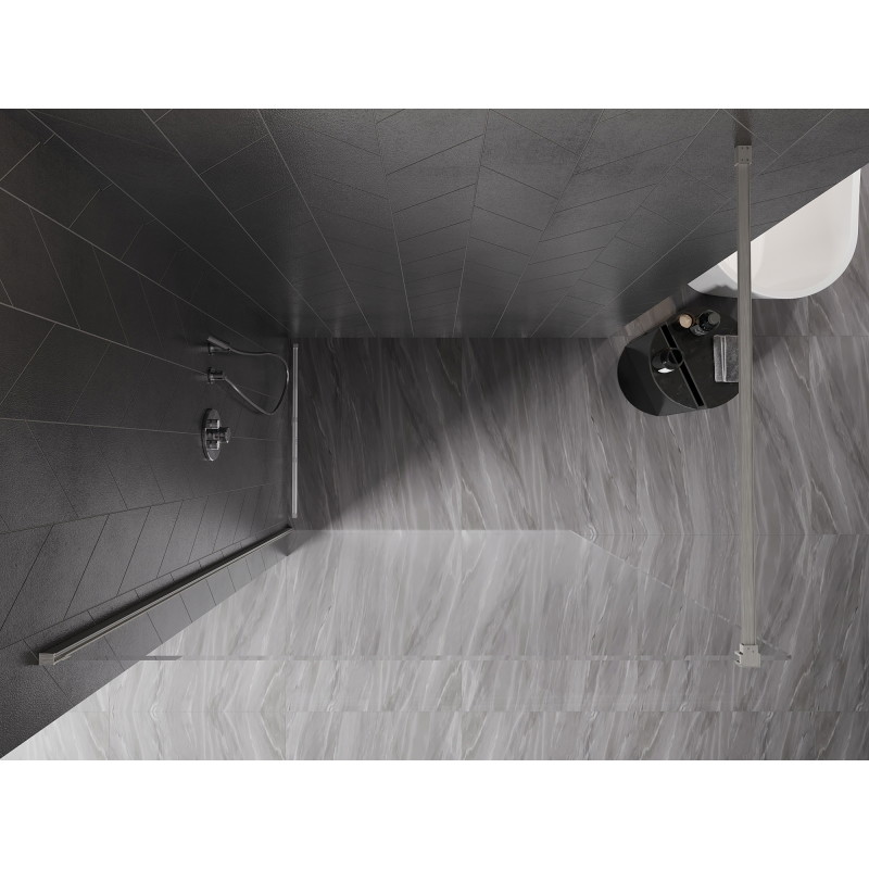 Mexen Kioto-X ścianka prysznicowa Walk-in 90 x 200 cm, transparent 10 mm, nikiel szczotkowany - 800-090-101-97-00-X