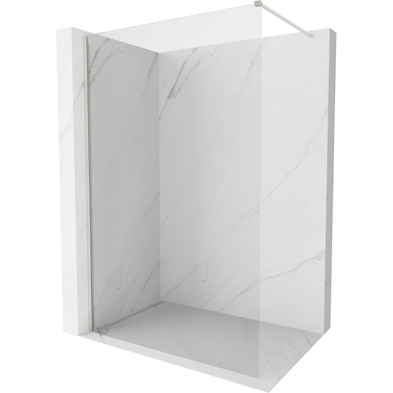 Mexen Kioto-X Walk-in Shower Wall 120 x 200 cm, Transparent 10 mm, Brushed Nickel - 800-120-101-97-00-X