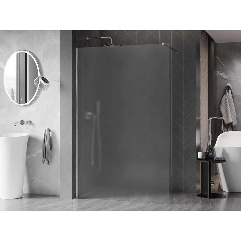 Mexen Kioto-X paroi de douche Walk-in 130 x 200 cm, givré 10 mm, chrome - 800-130-101-01-30-X