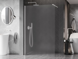 Mexen Kioto-X paroi de douche Walk-in 50 x 200 cm, givre 10 mm, blanc - 800-050-101-20-30-X