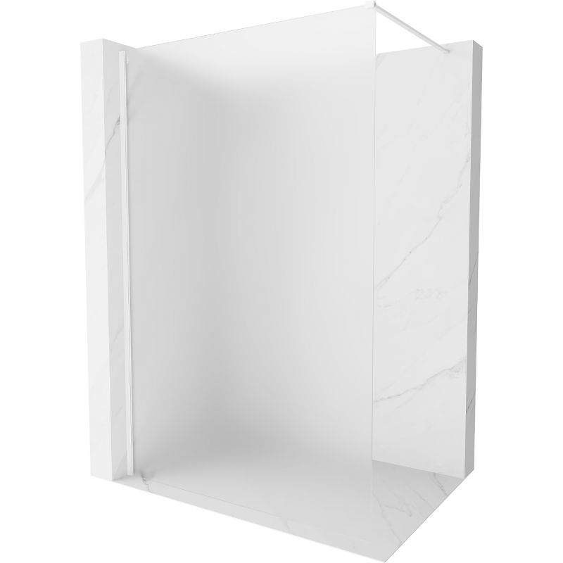 Mexen Kioto-X Duschwand Walk-in 60 x 200 cm, Mattglas 10 mm, weiß - 800-060-101-20-30-X