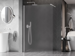 Mexen Kioto-X Duschvägg Walk-in 110 x 200 cm, frost 10 mm, vit - 800-110-101-20-30-X