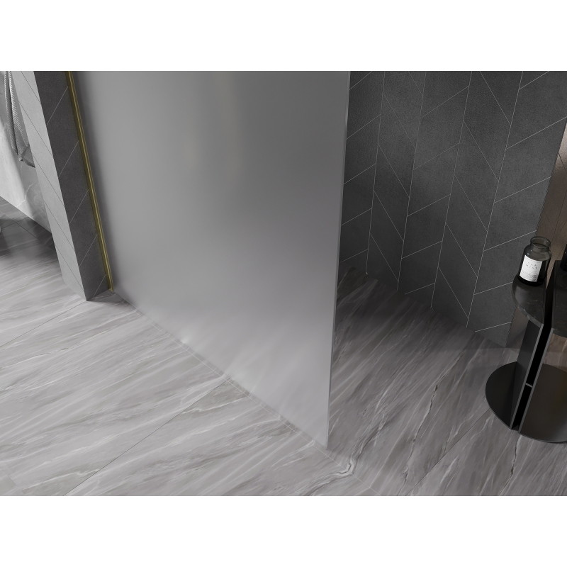 Mexen Kioto-X Walk-in dušinurk 50 x 200 cm, härmatis 10 mm, kuldne harjatud - 800-050-101-55-30-X