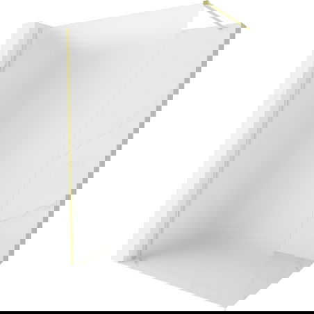 Mexen Kioto-X Duschwand Walk-in 140 x 200 cm, Mattglas 10 mm, Gebürstetes Gold - 800-140-101-55-30-X