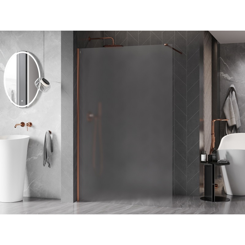 Mexen Kioto-X dušisein Walk-in 60 x 200 cm, härmatis 10 mm, roosa kuld - 800-060-101-60-30-X